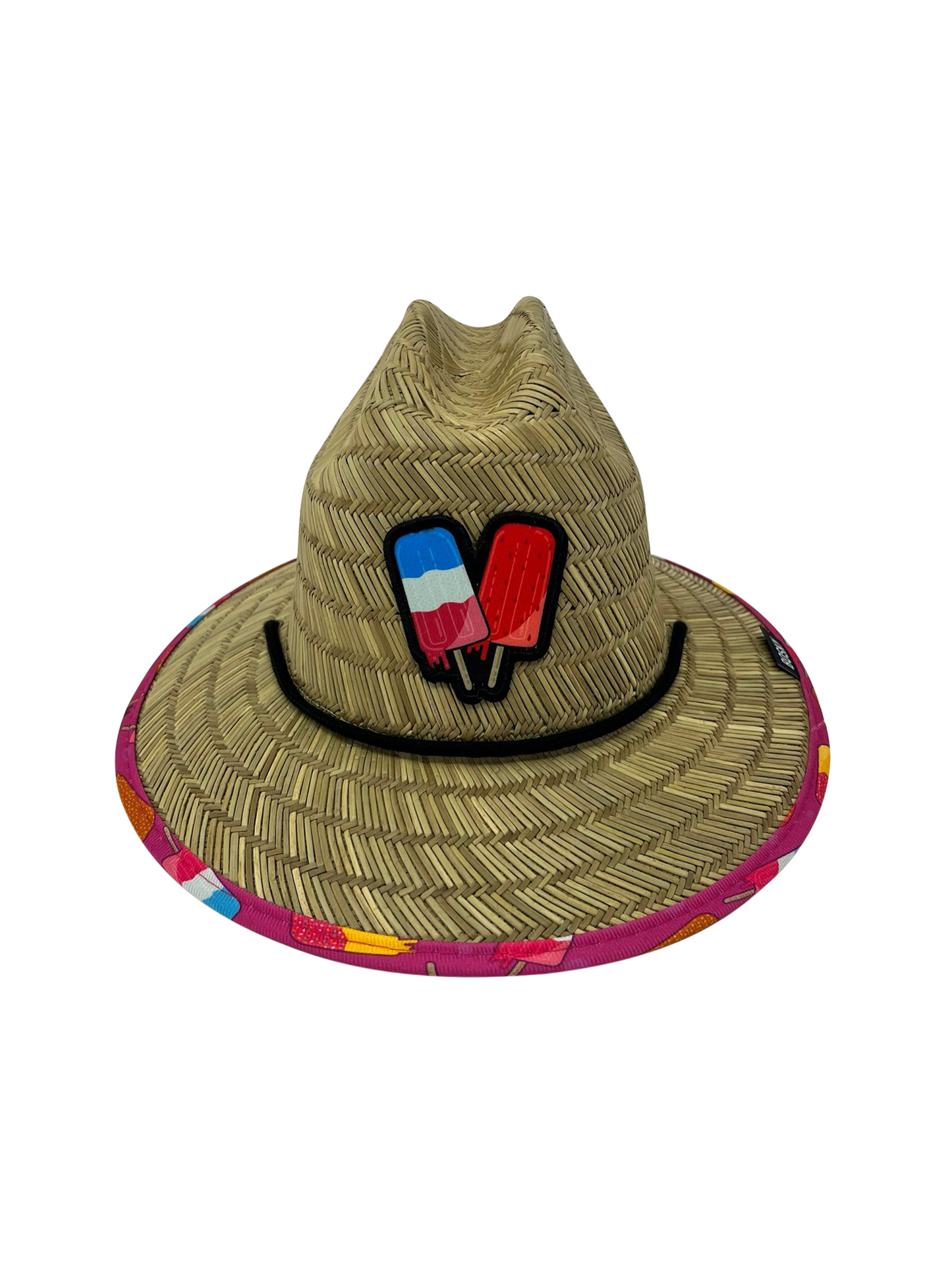 Kids Popsicle Ice Cream Summer Straw Lifeguard Hat