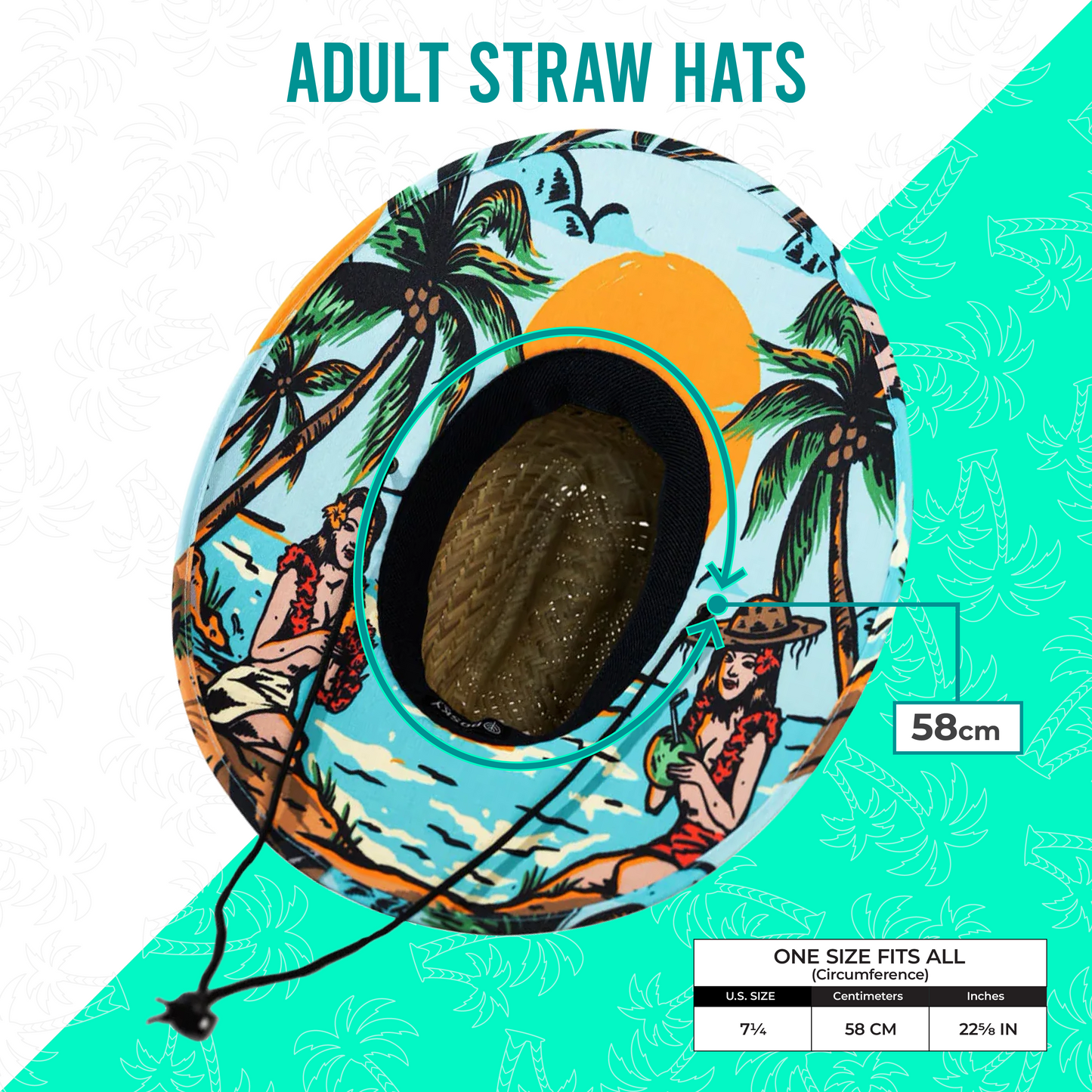 Aloha! Hawaiian Hula Beach Straw Hat