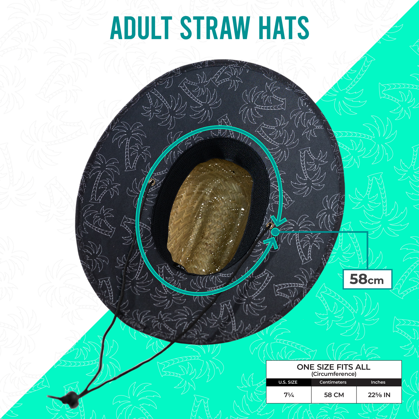 Pink Palm Tree Straw Hat