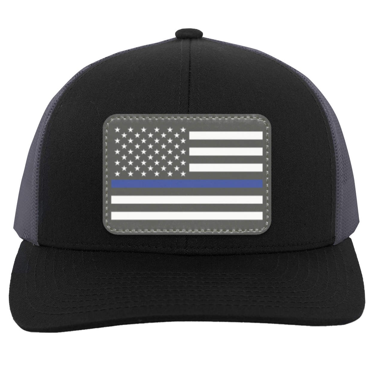 Blue Line American Flag USA Patriot Police Snap Back Hat