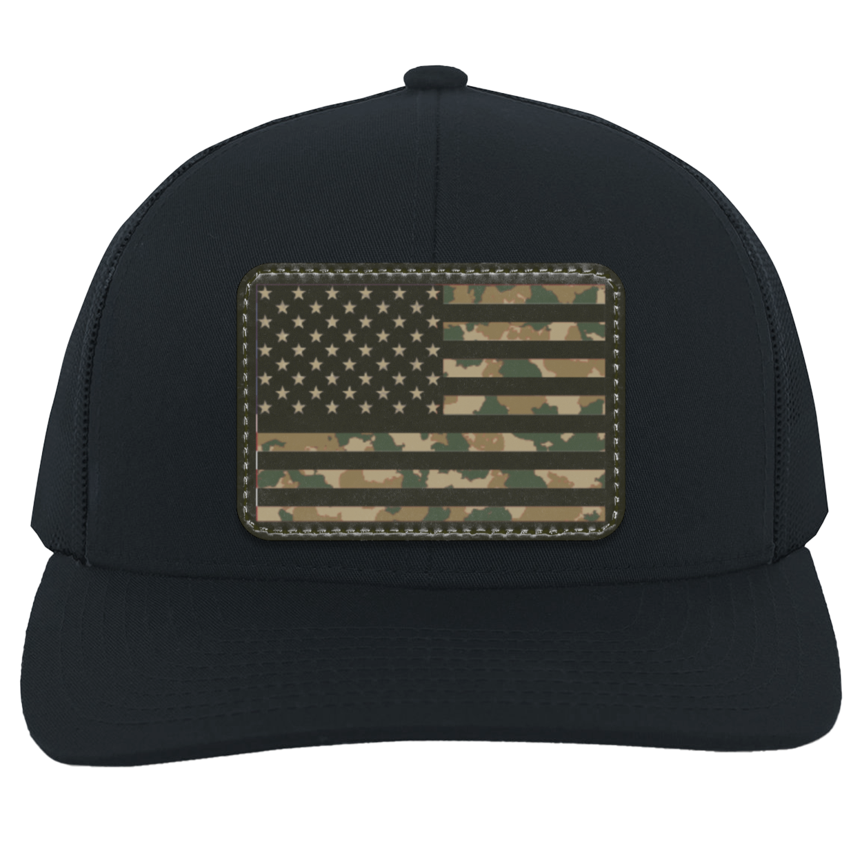 Camo American Flag USA Patriot Trucker Snap Back Hat