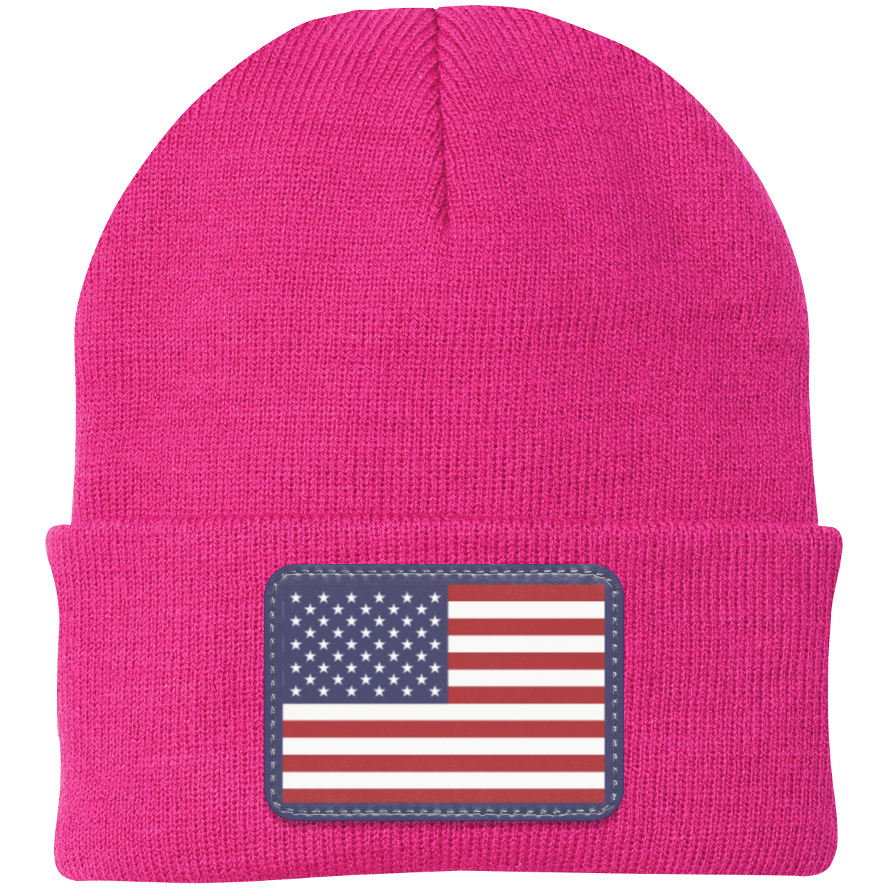 Classic American Flag USA Patriot Knit Cap - Patch Beanie