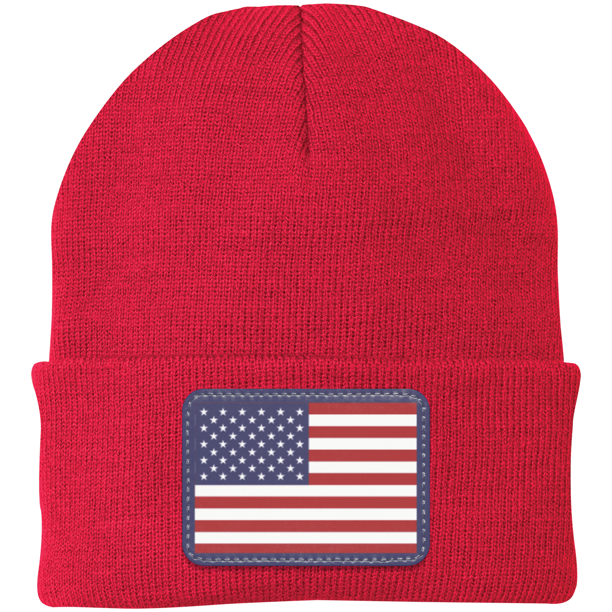 Classic American Flag USA Patriot Knit Cap - Patch Beanie