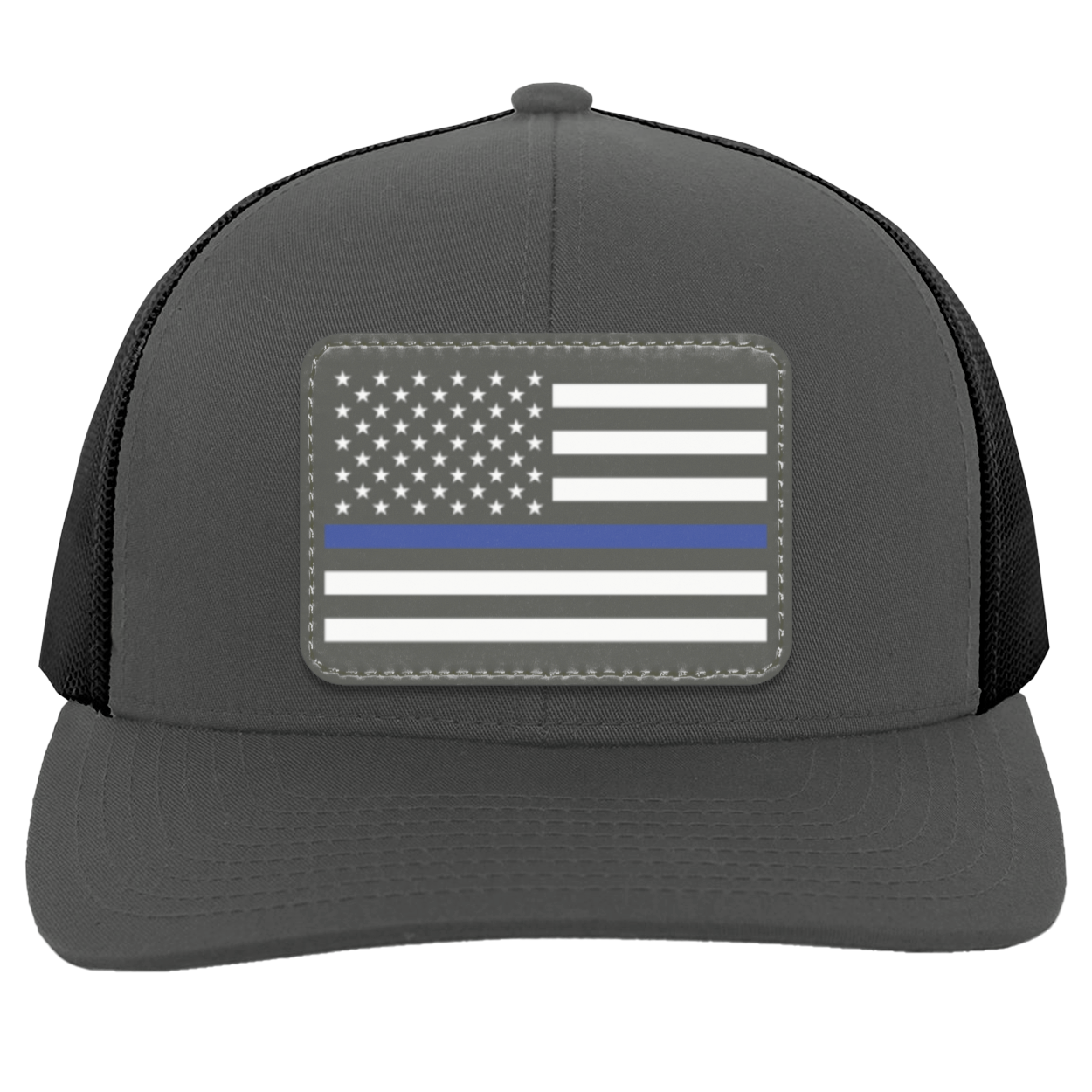 Blue Line American Flag USA Patriot Police Snap Back Hat