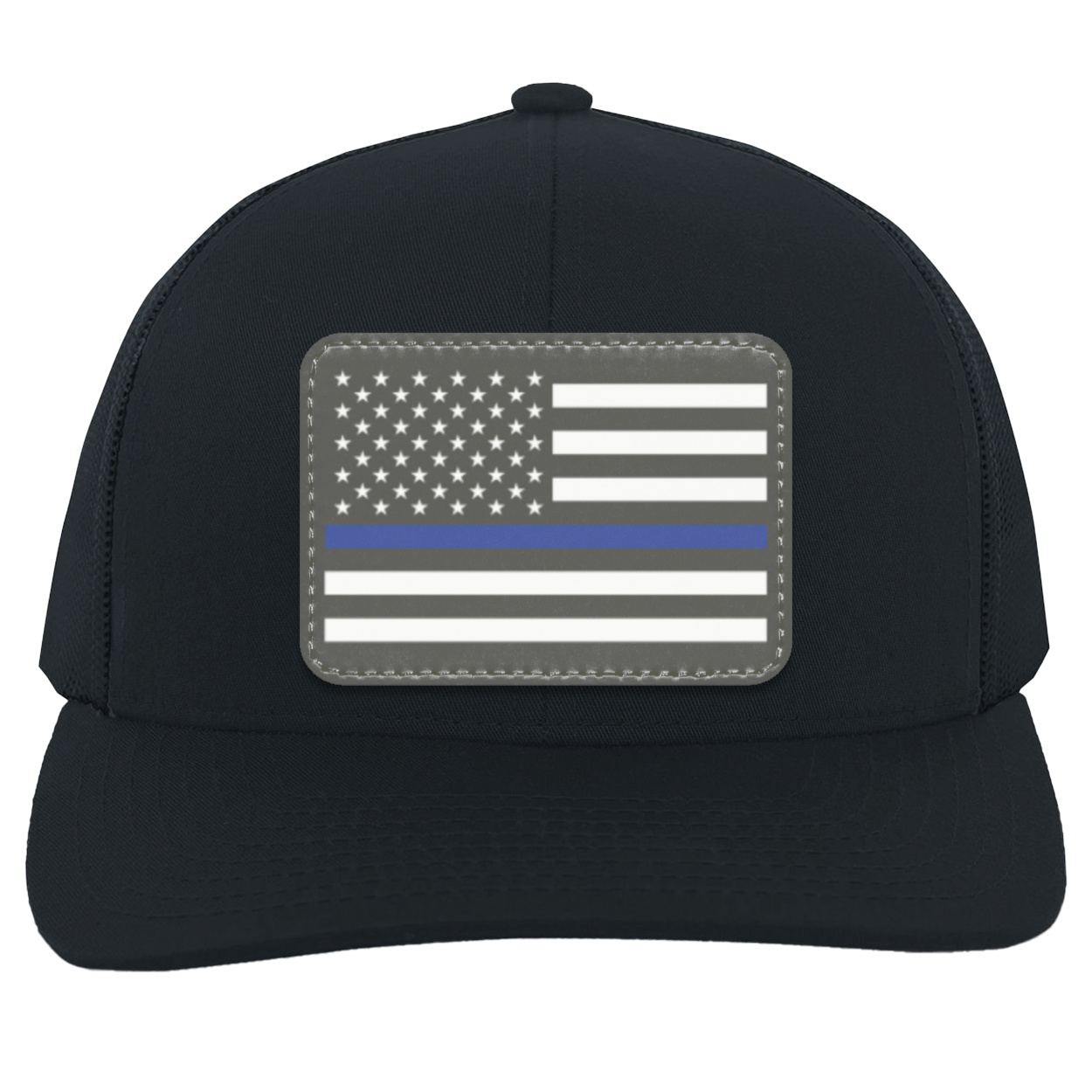 Blue Line American Flag USA Patriot Police Snap Back Hat