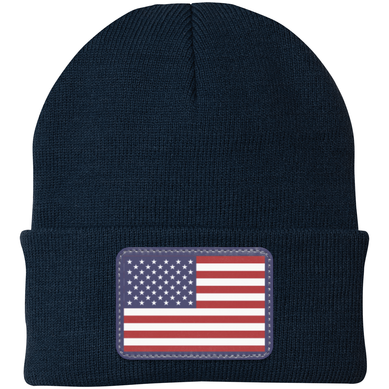 Classic American Flag USA Patriot Knit Cap - Patch Beanie