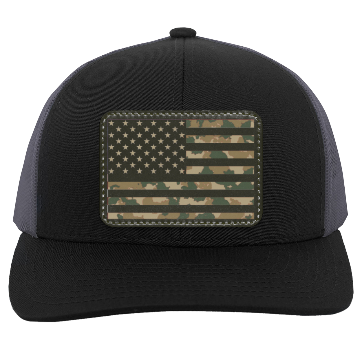 Camo American Flag USA Patriot Trucker Snap Back Hat