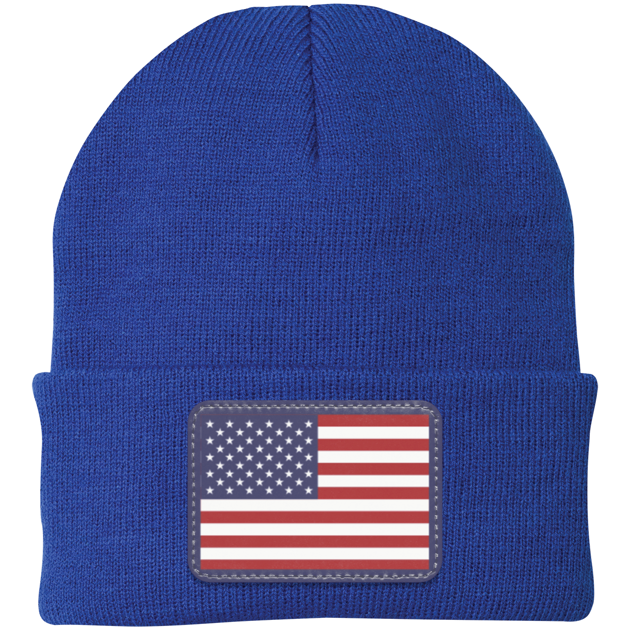 Classic American Flag USA Patriot Knit Cap - Patch Beanie