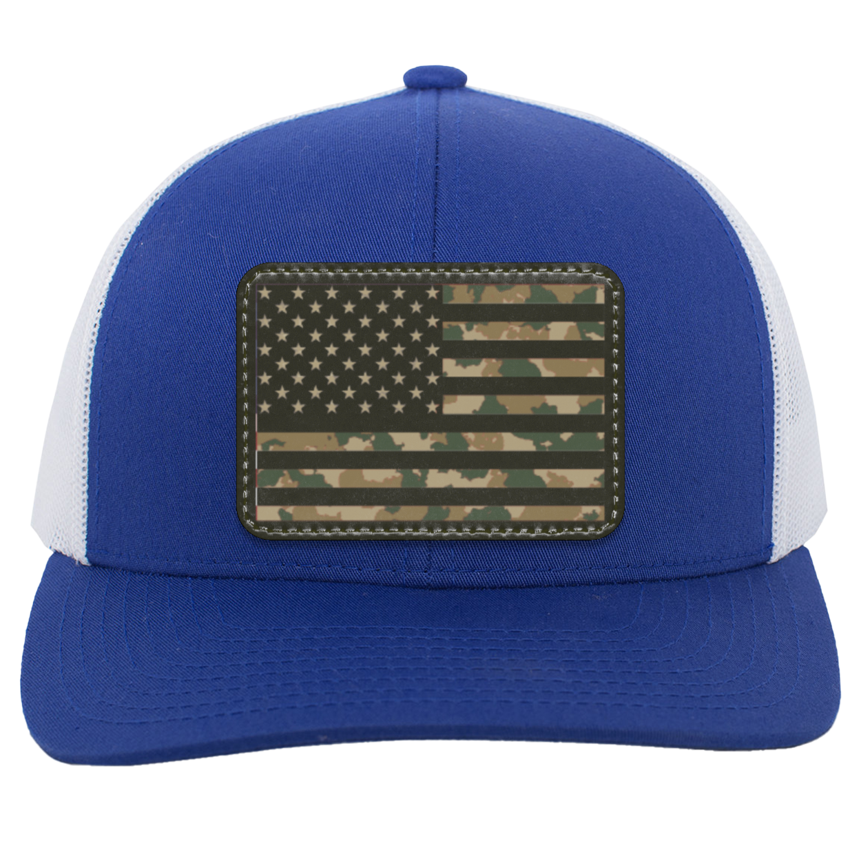 Camo American Flag USA Patriot Trucker Snap Back Hat