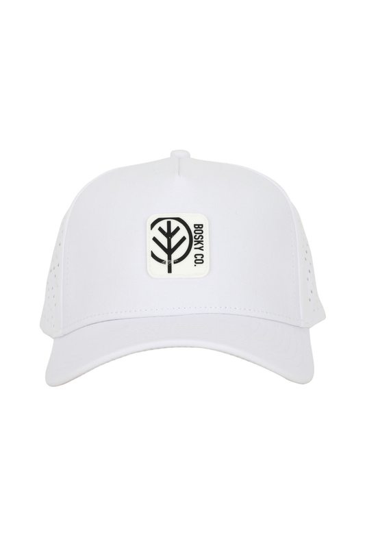 Waterproof Bosky Snapback Hat - White
