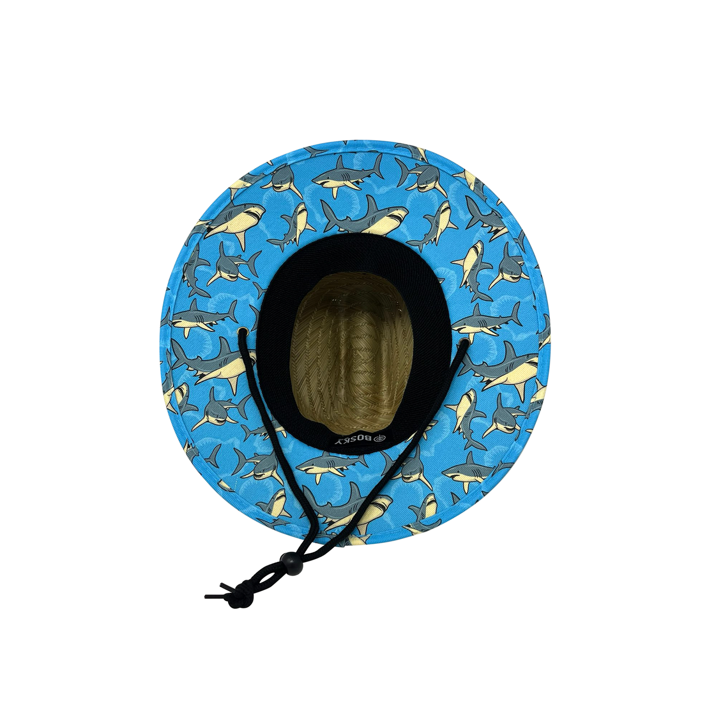 Kids Great White Shark Attack Straw Lifeguard Hat
