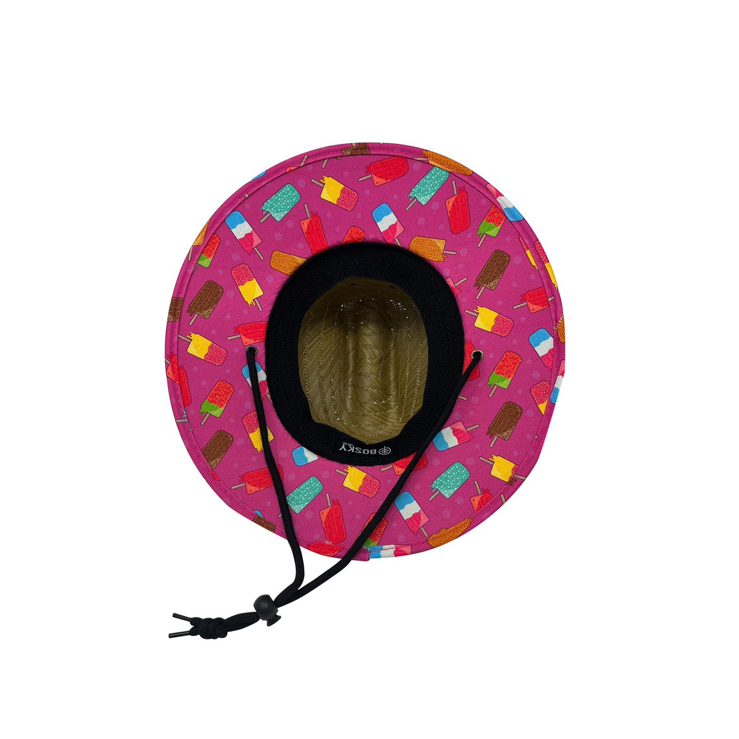 Kids Popsicle Ice Cream Summer Straw Lifeguard Hat
