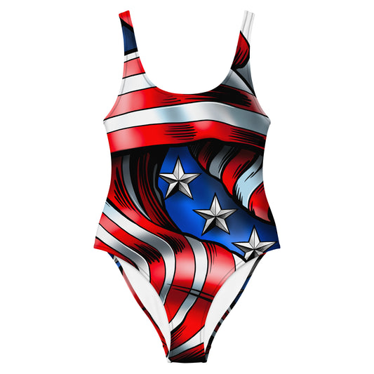 USA American Super Hero One-Piece Women's Swimsuit