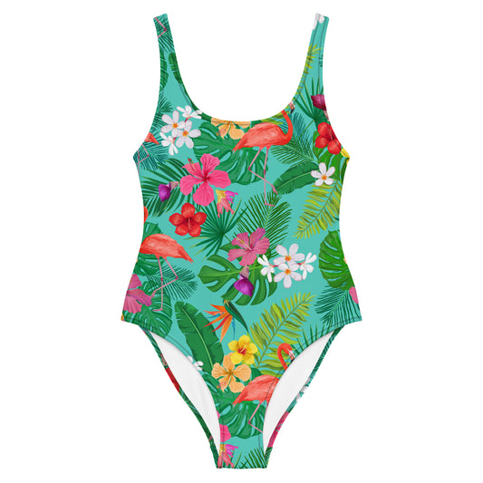 Flamingo Rainforest One-Piece Women's Swimsuit