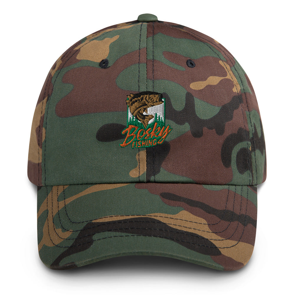 Bass Fishing Camo Ball Cap Hat