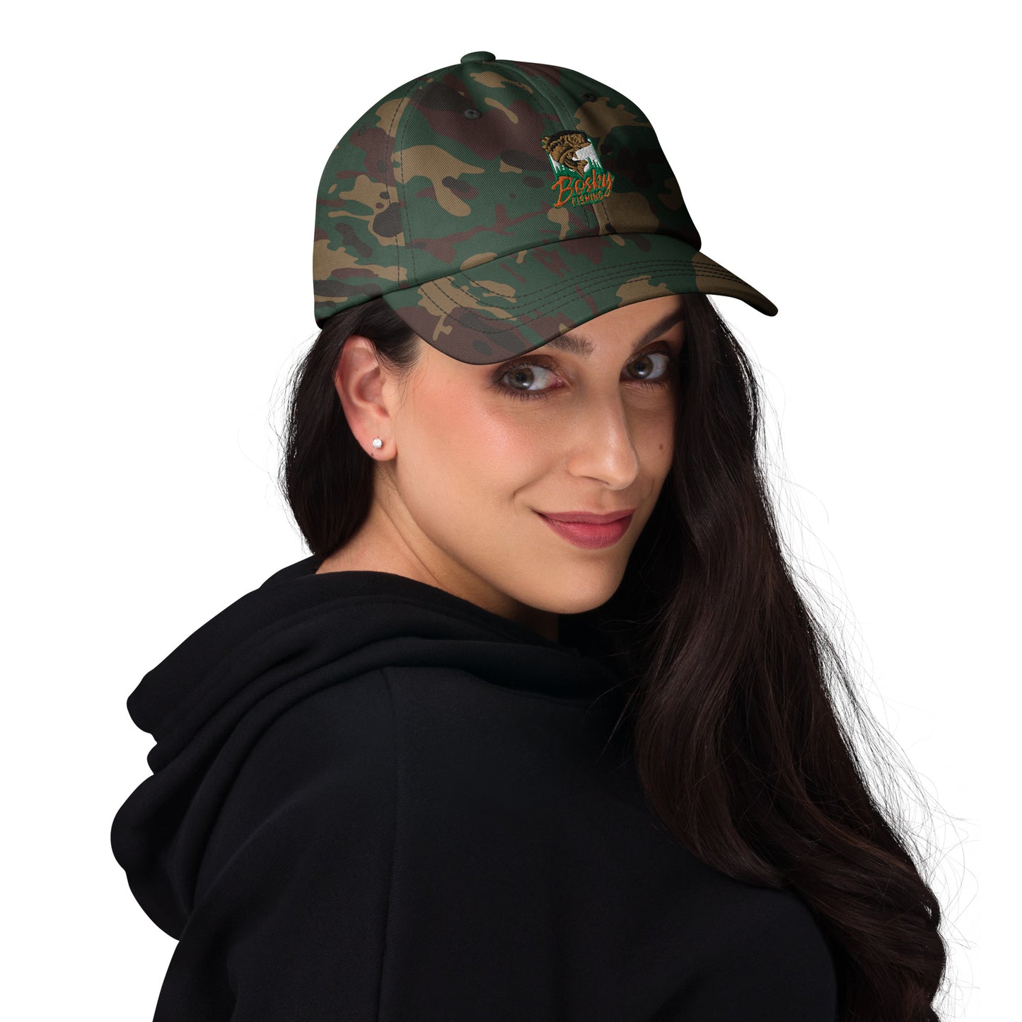 Bass Fishing Camo Ball Cap Hat