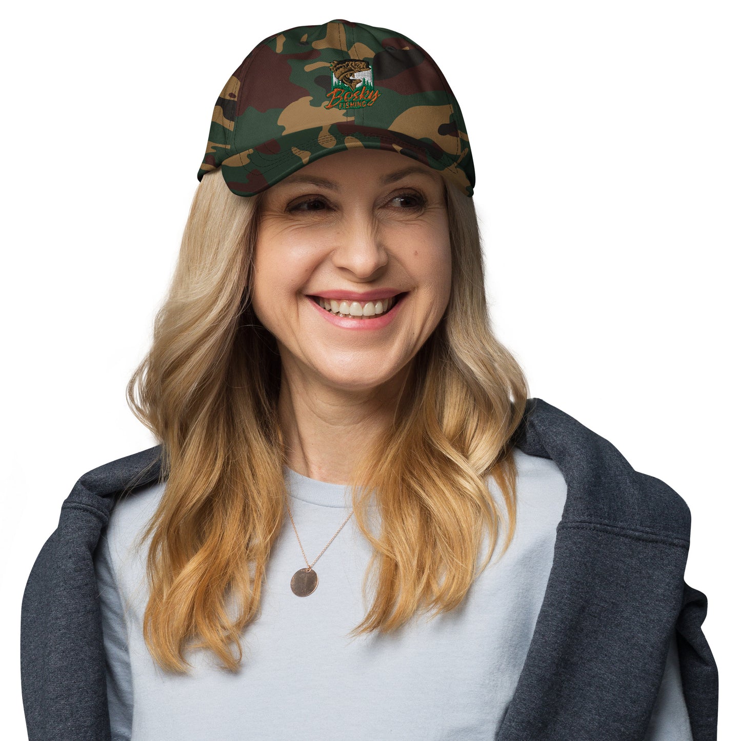 Bass Fishing Camo Ball Cap Hat