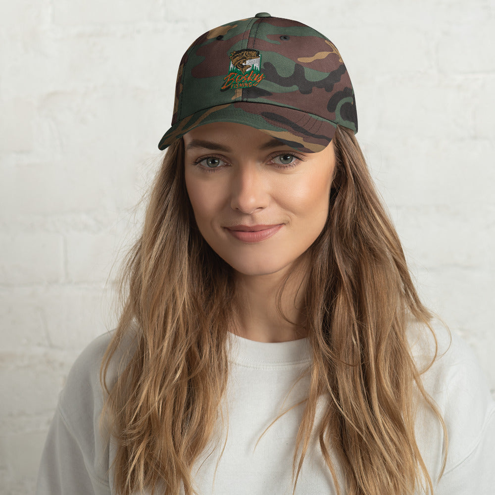 Bass Fishing Camo Ball Cap Hat