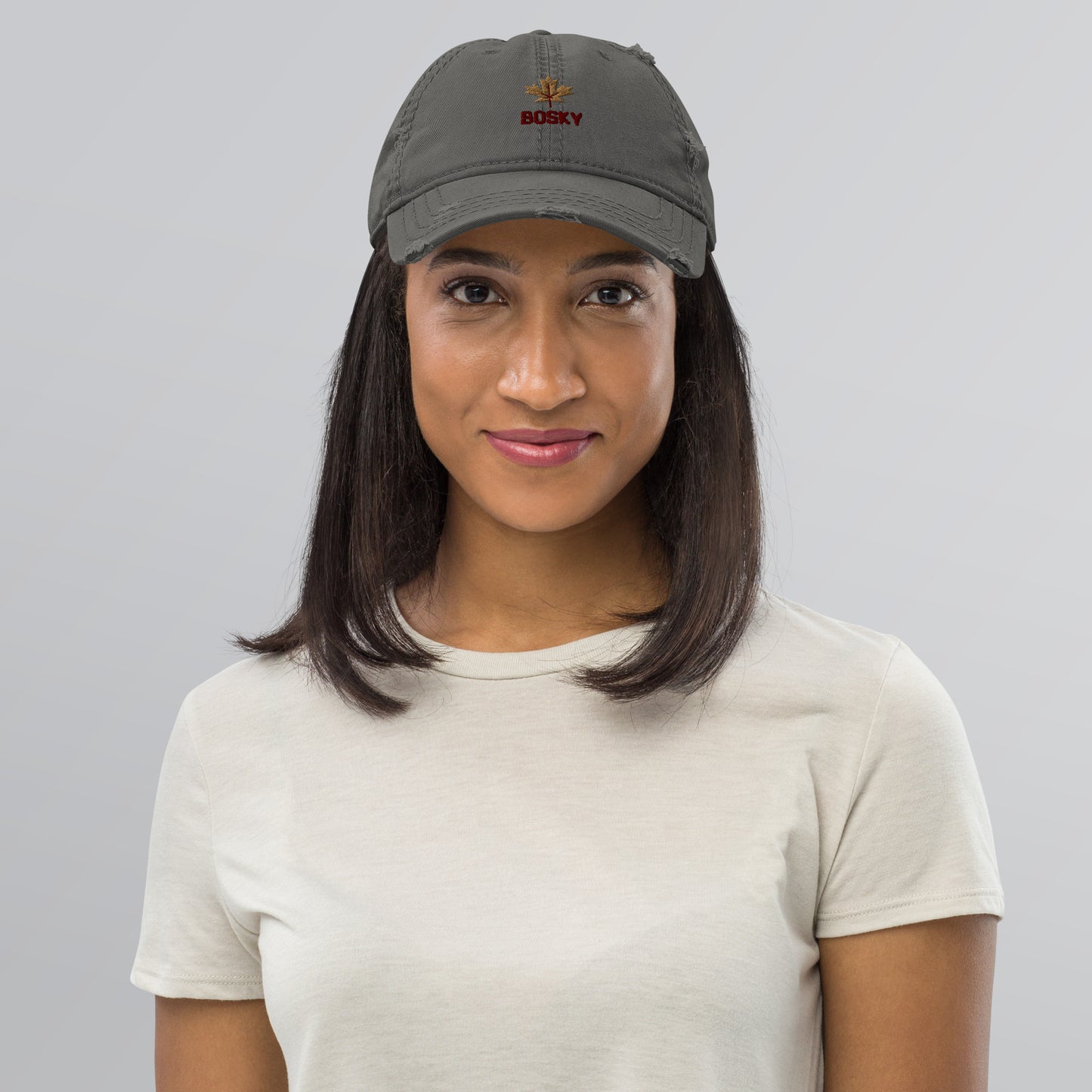 Maple Leaf Distressed Mom Hat