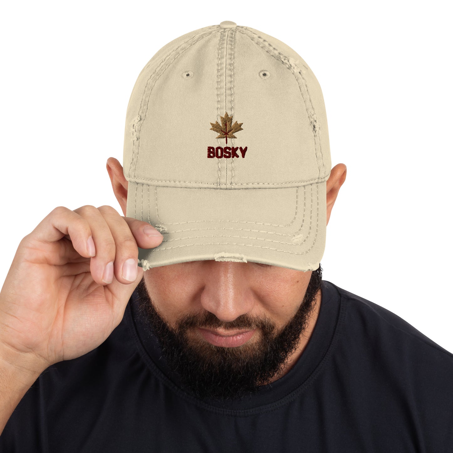 Maple Leaf Distressed Mom Hat