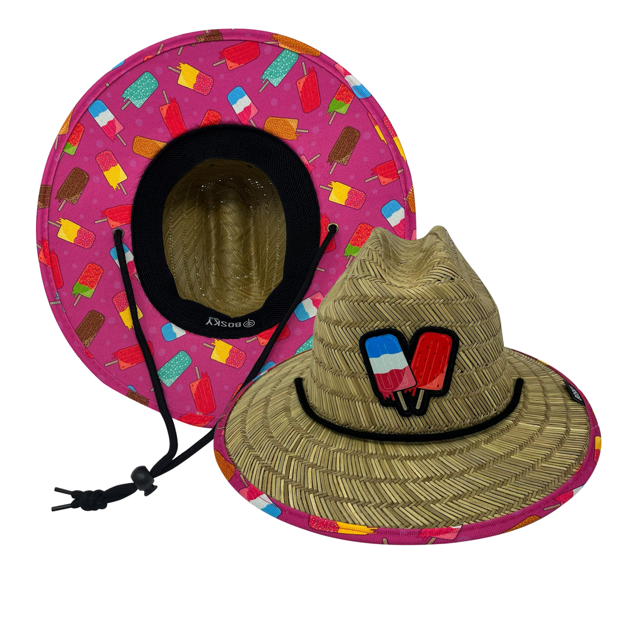 Popsicle  - Kid's 3-9 Yrs Straw Beach Hat UPF 50