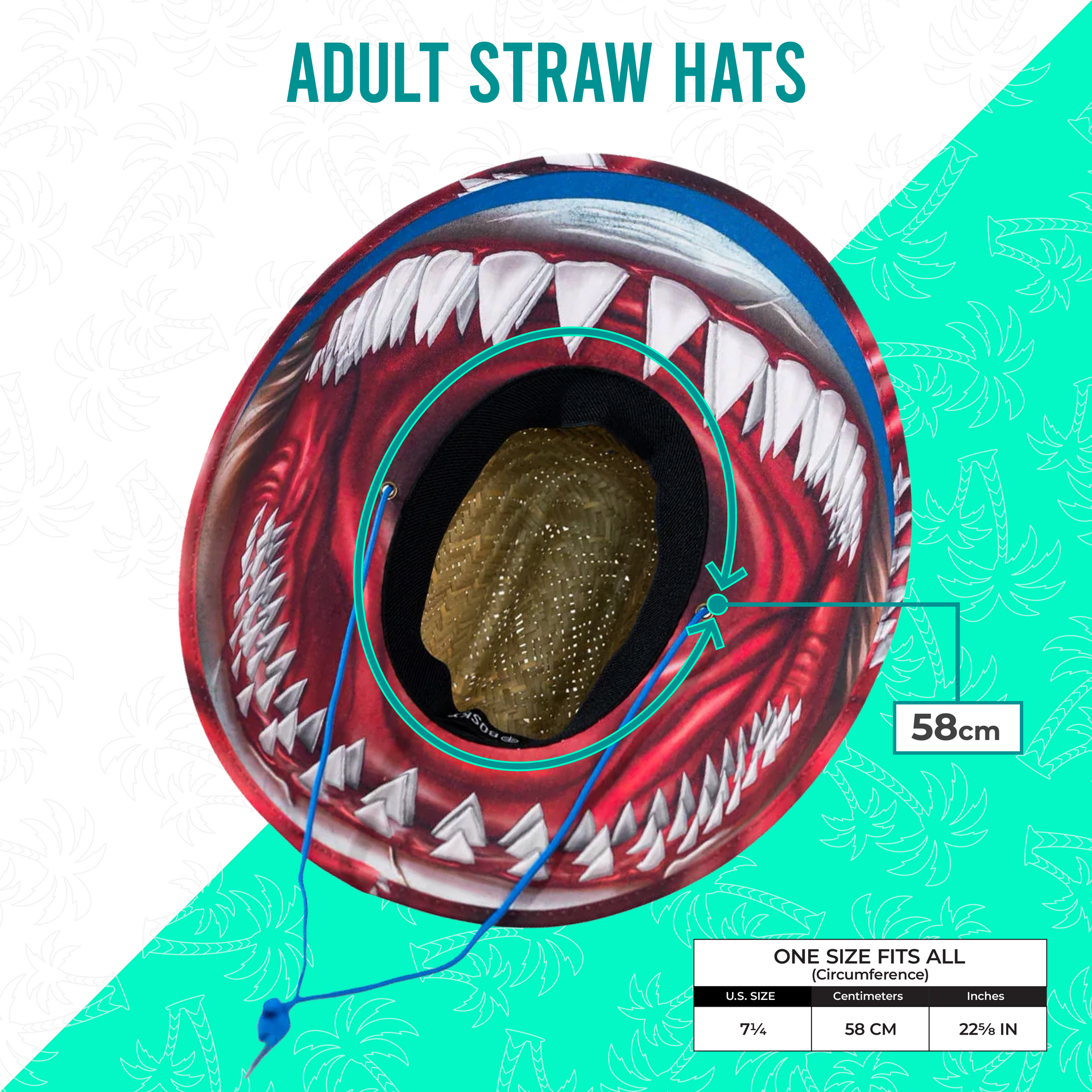 Shark Straw Hat Adult