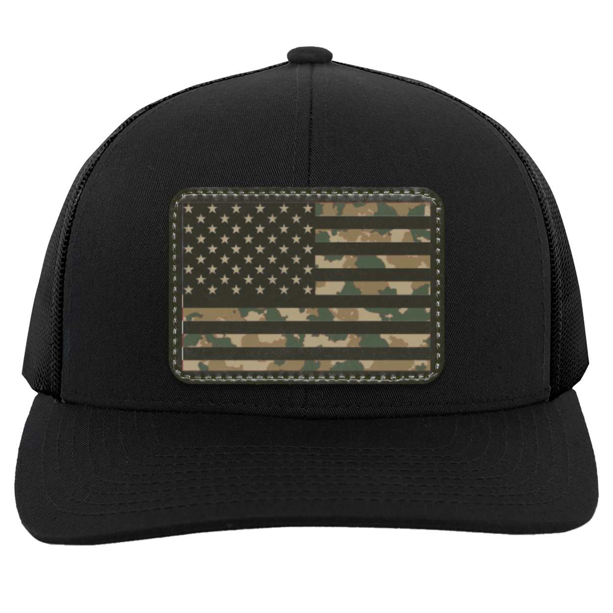 Camo American Flag USA Patriot Trucker Snap Back Hat