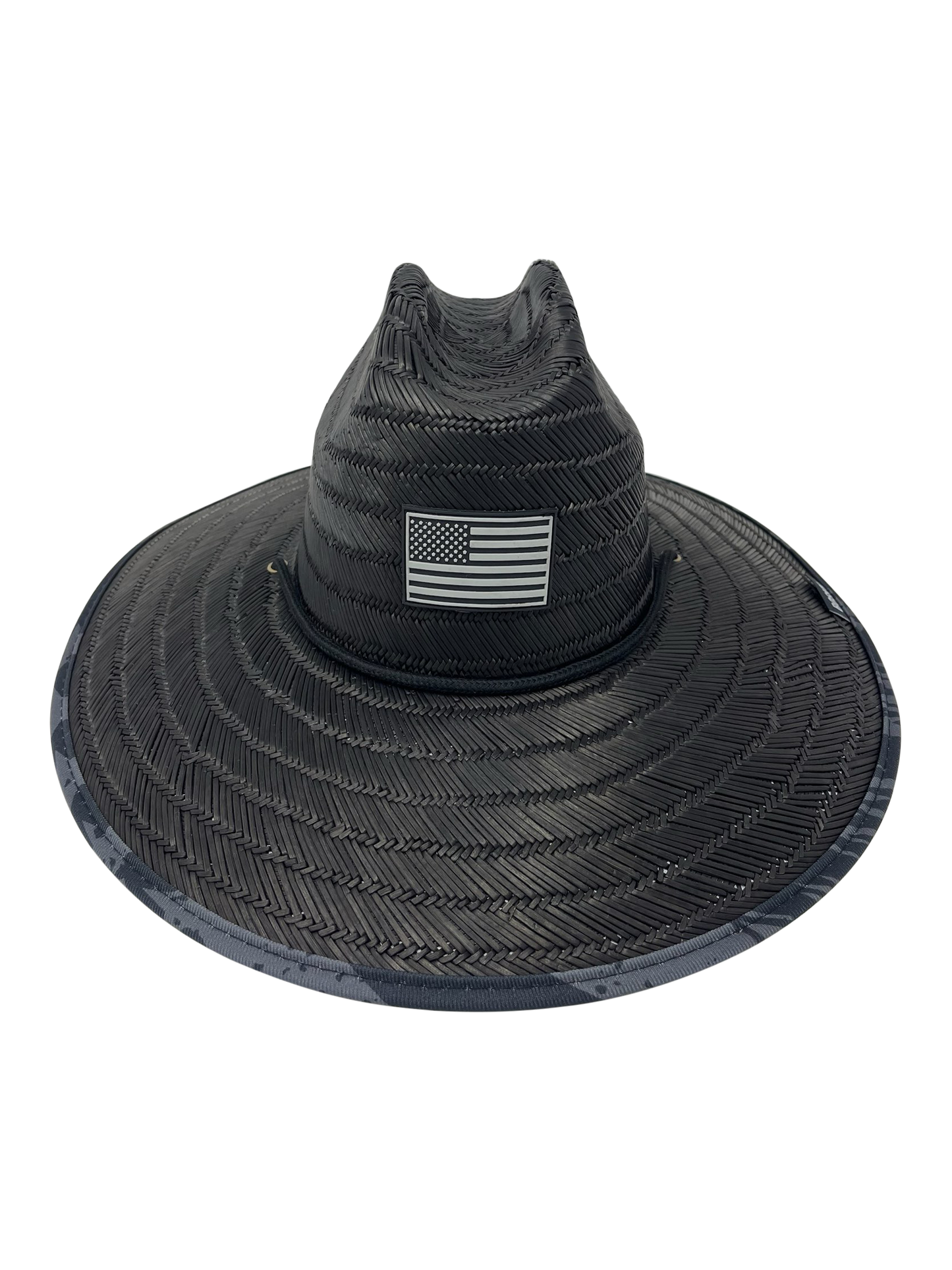 Patriot American Flag Blackout Straw Lifeguard Hat