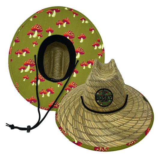 Mushroom Forest Straw Lifeguard Hat