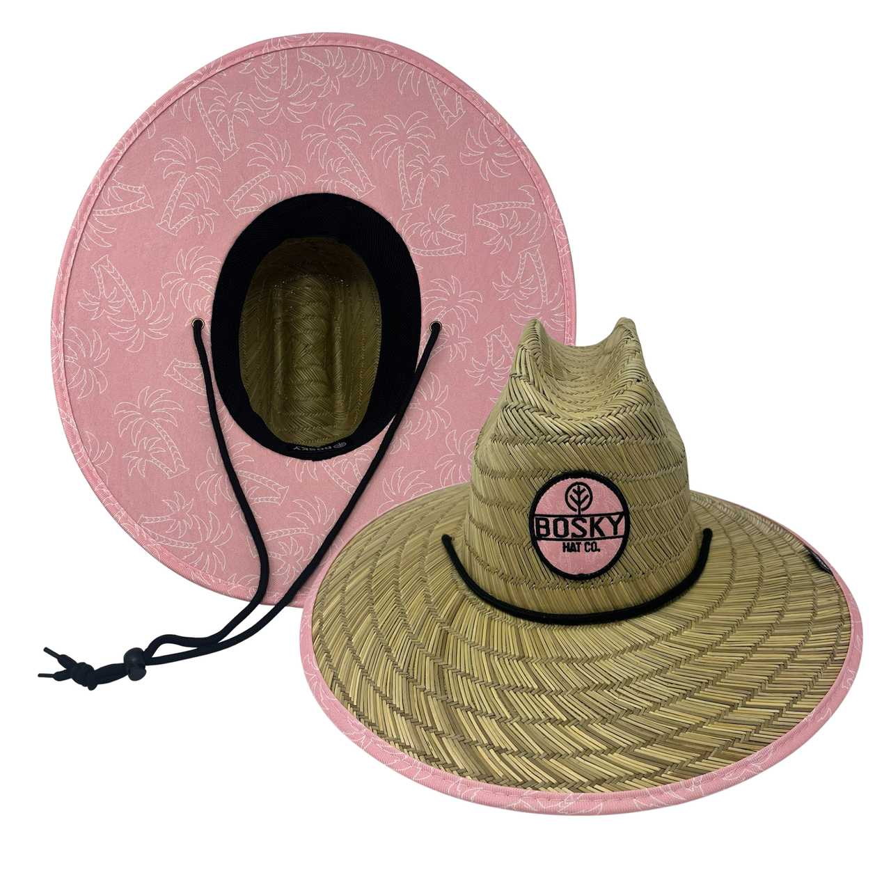 Pink Palm Tree Straw Hat