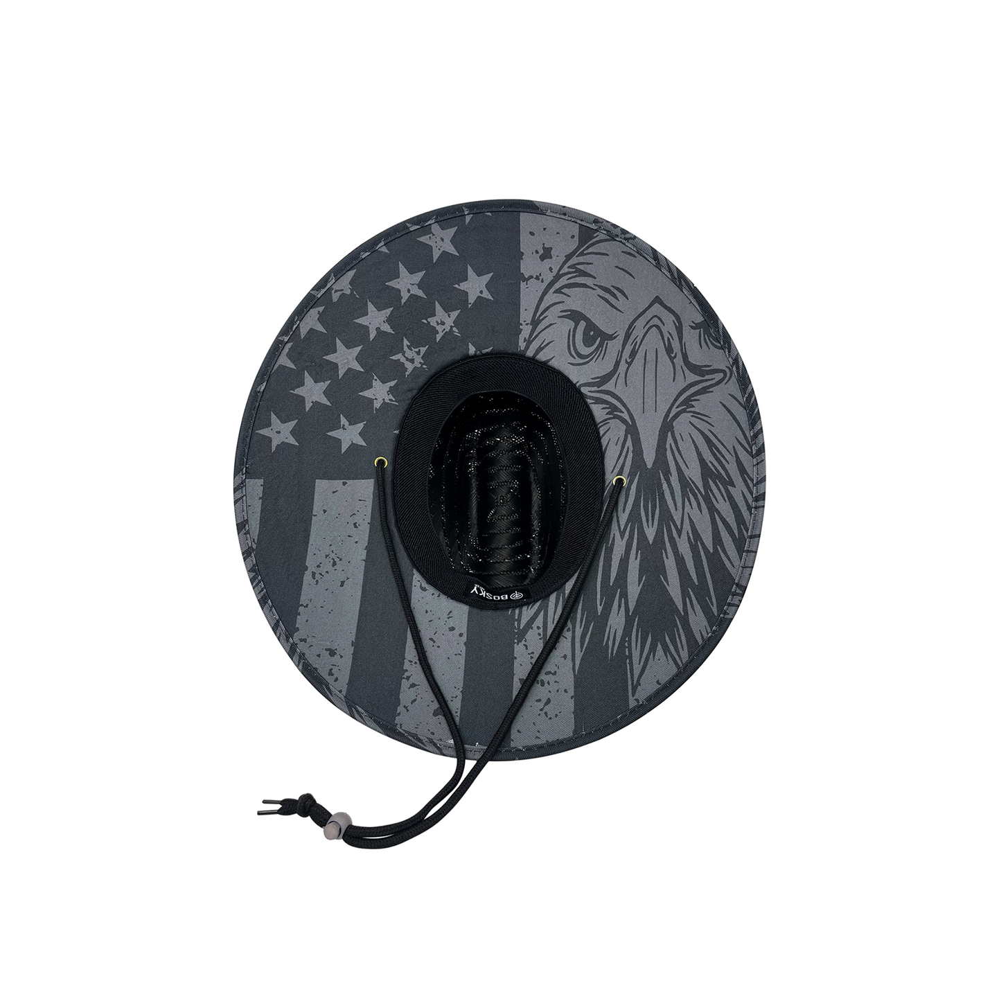 Patriot American Flag Blackout Straw Lifeguard Hat