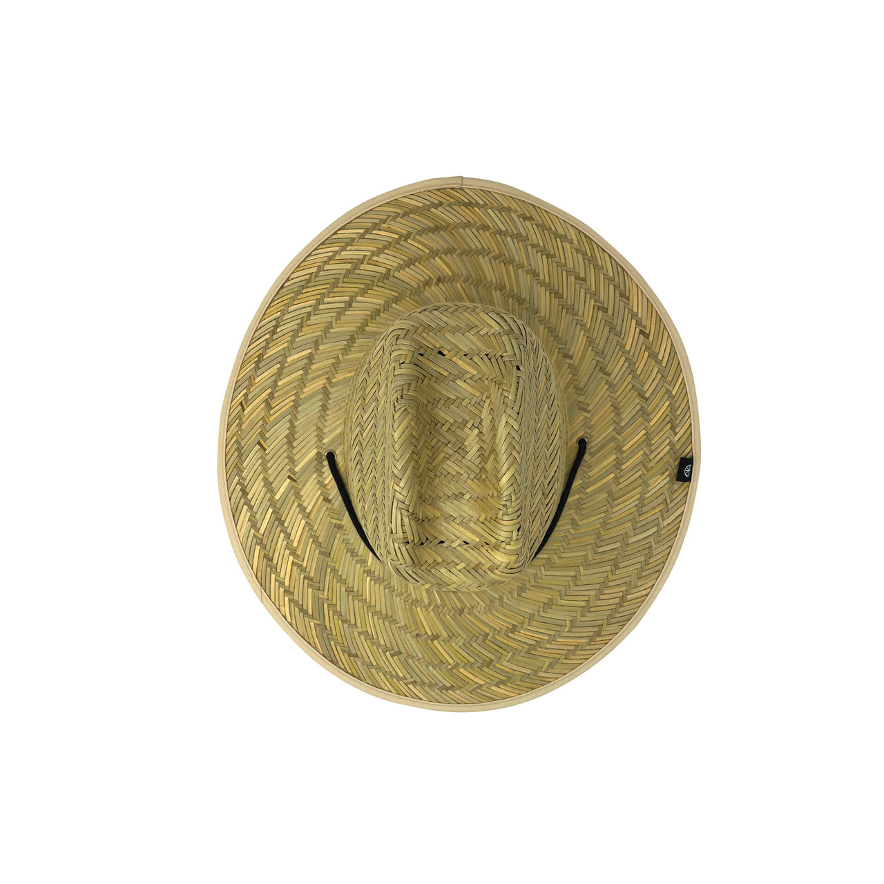 White and Tan Checkered Straw Hat